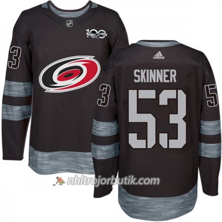 Män Ishockey Carolina Hurricanes Tröja Jeff Skinner 53 1917-2017 100th Anniversary Adidas Svart Authentic
